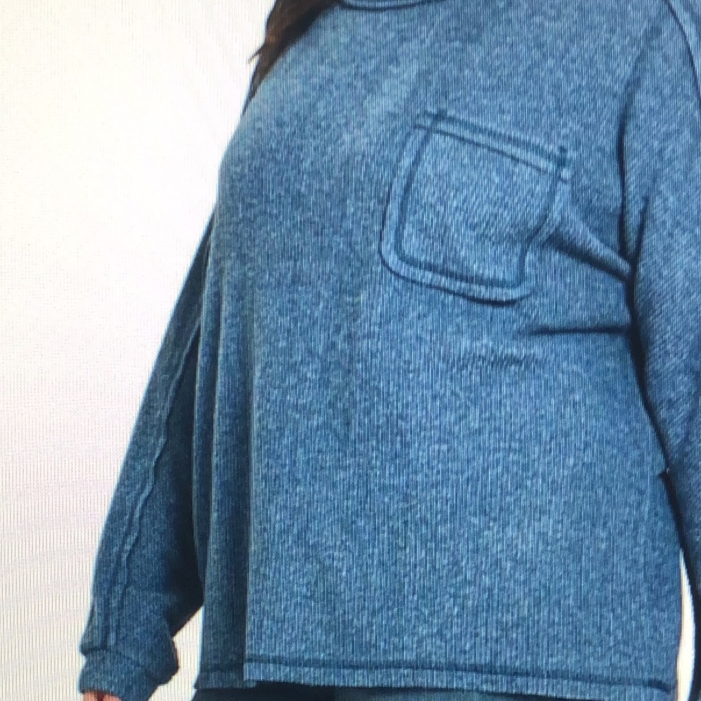 Plus Brushed Ribbed Hacci Round Neck Sweater - image 2